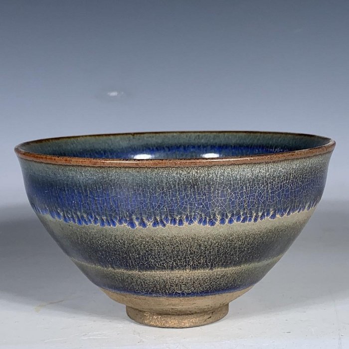 建窯藍兔毫（大宋明道）款盞，高7厘米，直徑13厘米.20028071官窯、民窯