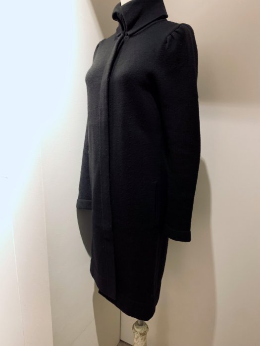 【正品】Calvin Klein 黑色羊毛長大衣 洋裝 Size S