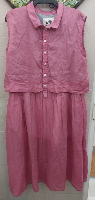 T3214#TAN& LUCIANA 陳探月&袁憶甄設計師春夏棉麻一件式無袖洋裝約近全新2900元出清