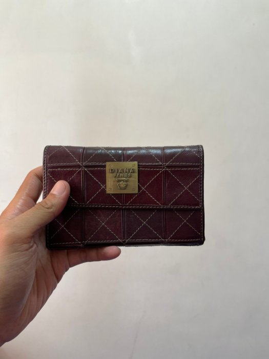 「 二手包 」 DIANA JANES 真皮中夾（酒紅）67