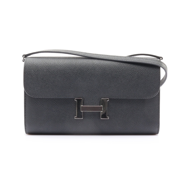 HERMES 愛馬仕 Constance To Go Wallet 肩背包 黑色 Epson W刻 銀釦 二手精品 【二手名牌BRAND OFF】