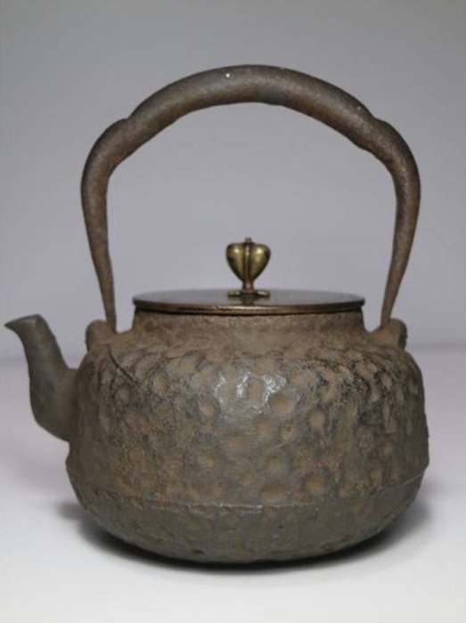 龍文堂 七代 安之介造 鉄瓶 花押在銘 f002