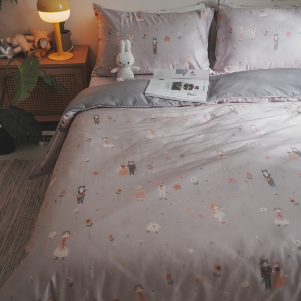 絲滑新體驗-淑女與流氓 天絲棉 D1雙人床包三件組 專櫃級 100%天絲 臺灣製 棉床本舖