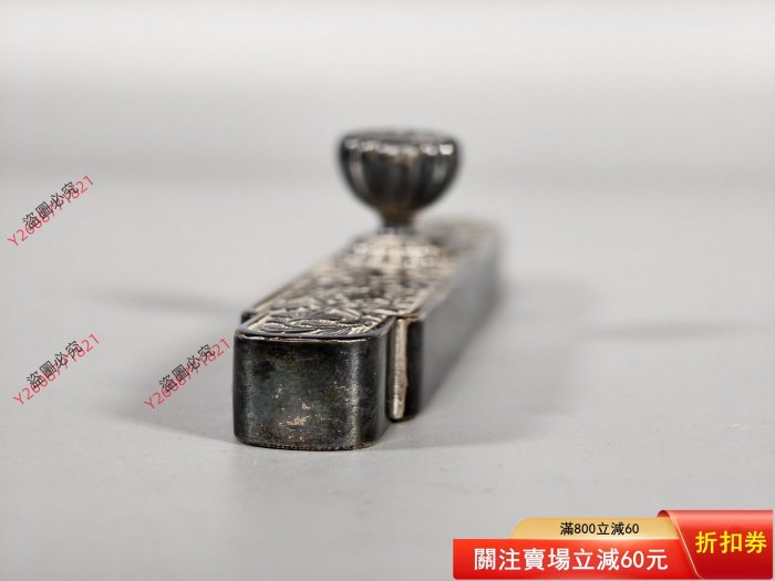 純銀 文鎮 二手】可議價日本御賜銀制文鎮A 實物攝。長13.2厘米，寬2厘米，高2.8