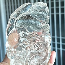 天然白水晶龍雕清透料帶彩虹光稀有精品收藏– 841 | Yahoo拍賣