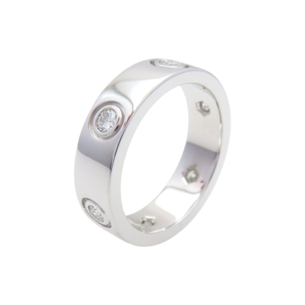 【再降價】Cartier 卡地亞 18K白金 6個鑽 Love Ring 戒指 52 【二手名牌BRAND OFF】