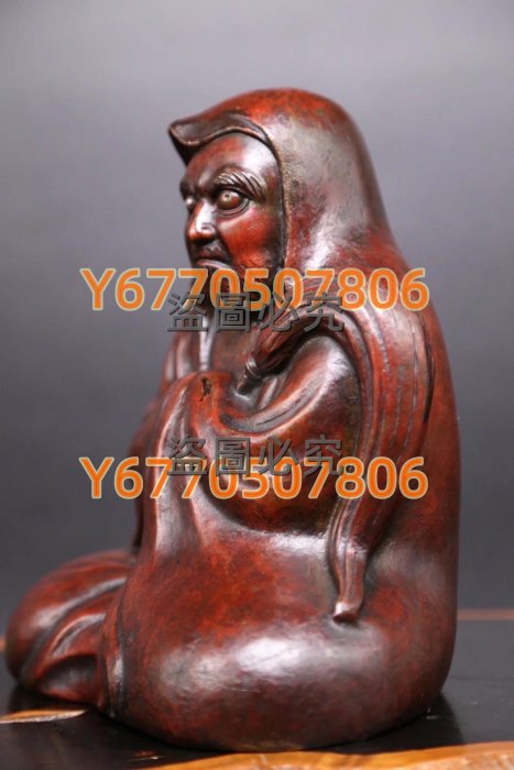 日本金工名家山田宗美造《銅制達摩坐姿像置物》 日本回流古董銅佛像