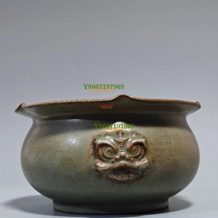 宋官窯汝瓷獸耳洗擺件：此精致，手工制作，做工精美，精雕細刻