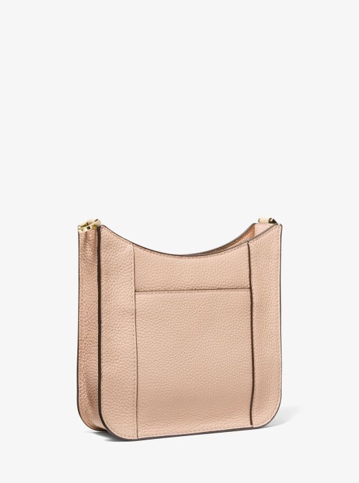 【Michael Kors】專櫃新款防刮牛皮 小款Briley粉紅色皮革斜背包/側背兩用包