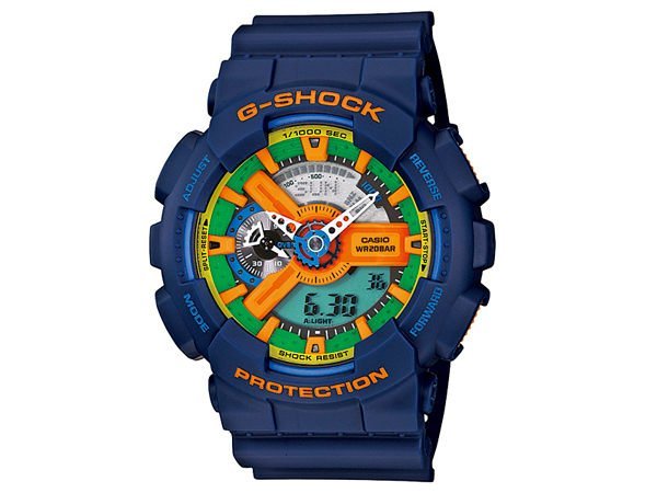 超高人氣2011 秋冬新色日本限定款CASIO G-SHOCK GA-110FC-2ADR 深藍橘