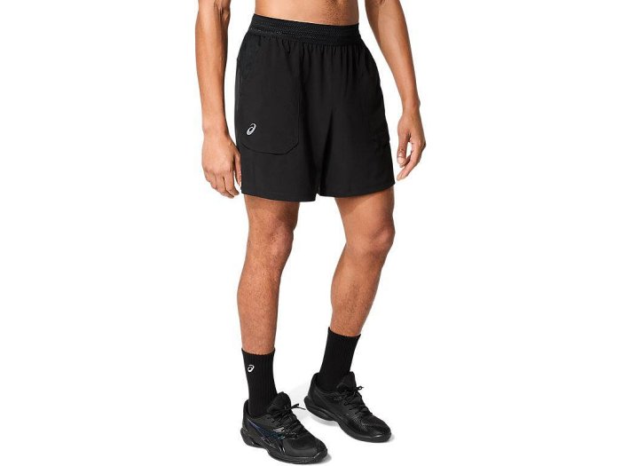 【曼森體育】ASICS 亞瑟士 7吋平織 短褲 男款 ACTIMOTION 海外版 網球短褲 黑