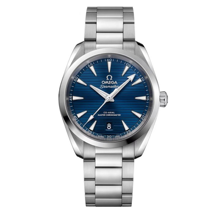 【玩錶交流】全新品 OMEGA AQUA TERRA 藍色甲板紋面盤 海馬 38mm 22010382003001