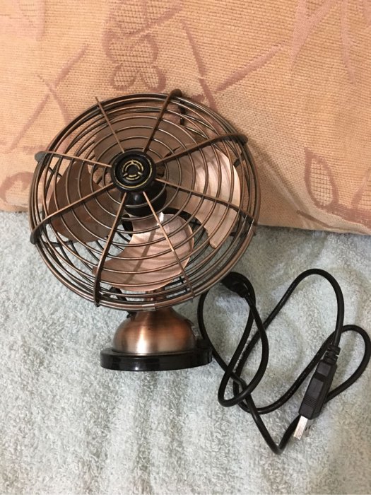 （已） 二手搶手電扇元祖~TATUNG大同 USB古董小電扇古銅色