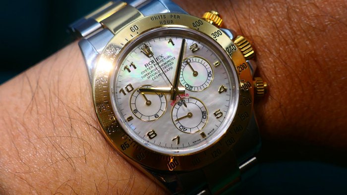 【美好時光】ROLEX 116523罕見珍珠貝母面盤半金迪通拿Daytona美品 116520 116503參考