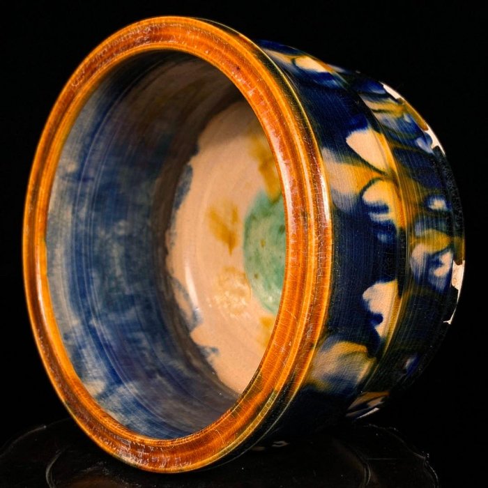唐三彩竹節筆洗，高11直徑17.5cm，300931 瓷器官窯汝窯【古雲