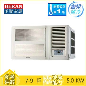 @惠增電器@HERAN禾聯 一級省電變頻單冷R32右吹無線遙控窗型冷氣 HW-GL50 適7~8坪 1.8噸《可退稅》