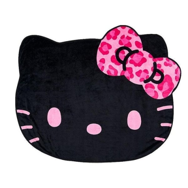 【震撼精品百貨】Hello Kitty 凱蒂貓~日本三麗鷗SANRIO KITTY造型毛毯-黑大臉*27964