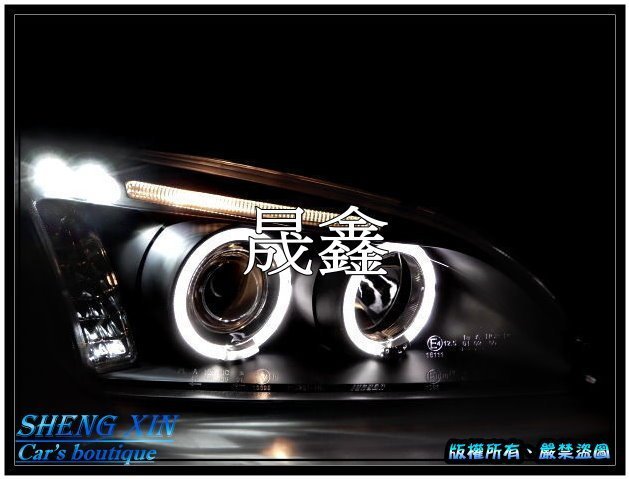 《晟鑫》全新 FORD 高品質 福特 FOCUS MK2 雙光圈 LED燈眉 光柱 黑框 05-08年 FOCUS 大燈