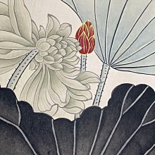 大四尺中堂畫張大千荷花圖純手繪一圖—物裱好尺寸高*寬225cm*75cm 【藏