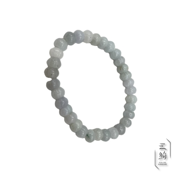 云綺珠寶】天然緬甸A貨翡翠。冰種白月光蓮花珠手串8mm | 其他珠寶品牌