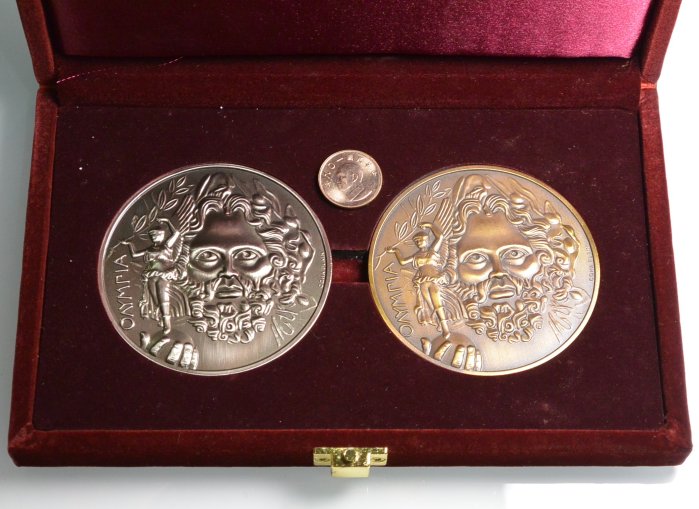 1896年 奧林匹克 奧運 優勝紀念 獎牌 紀念章 復刻版 盒裝