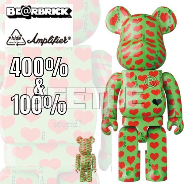 BEETLE BE@RBRICK 2019 GREEN HEART HIDE 綠色愛心庫柏力克熊100% 400