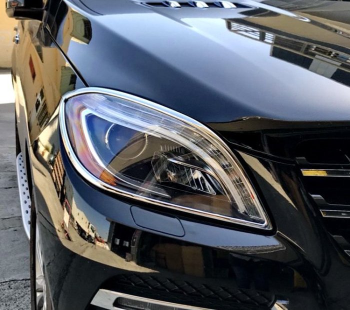 圓夢工廠 Benz 賓士 ML W166 2011~18 ML350 ML250 ML63 改裝 鍍鉻銀 車燈框 前燈框