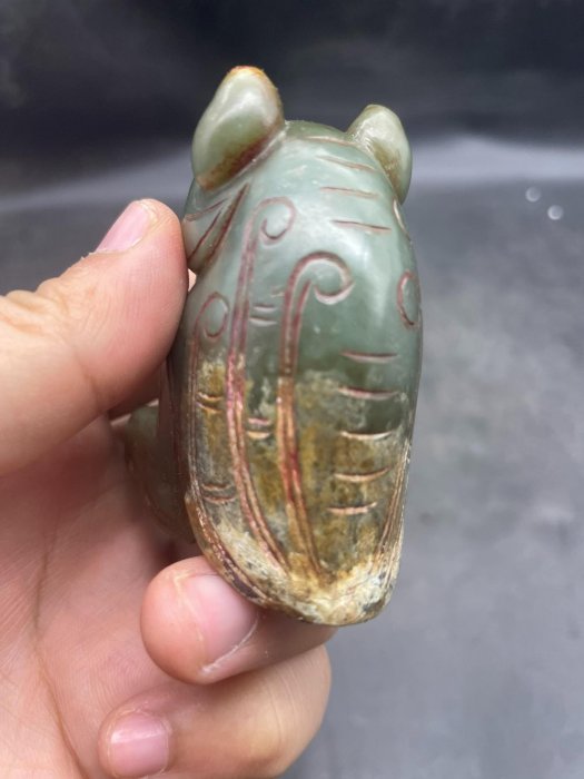 高古玉#古玉老玉商周和闐玉鳥長度5.5CM，寬度3.3CM，高度6.5CM，重量