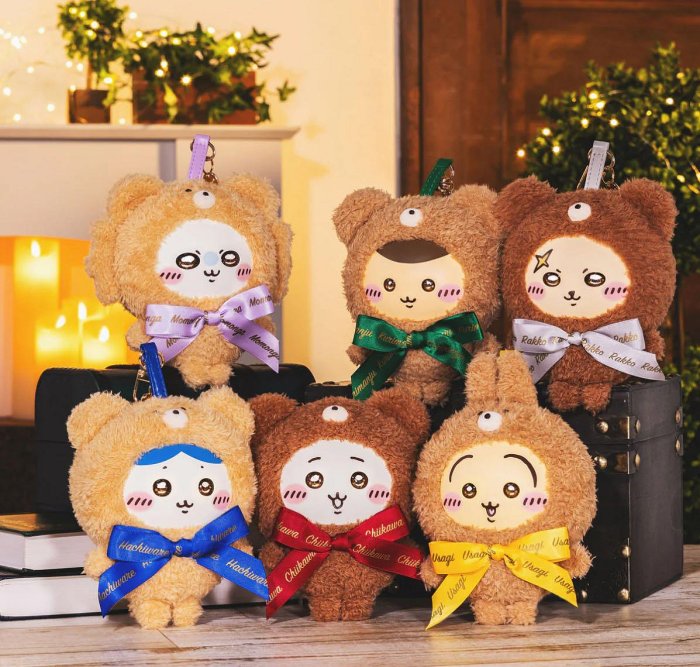 ＊日式雜貨館＊ 日本 吉依卡哇 泰迪熊系列 吉伊卡哇 數量限定款 小八貓 烏薩奇 古本屋 小桃鼠 泰迪熊裝扮款 掛件 聖誕節限定 烤雞吉伊卡哇 現貨