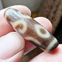 嚴選天緣法螺四眼天珠，尺寸34.5x11mm，風化自然飽和，適合收藏把玩天