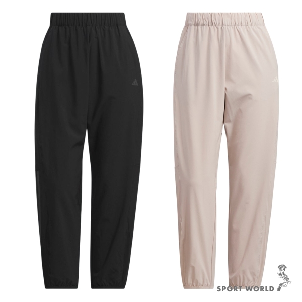 Adidas 排汗長褲 女裝 九分褲 黑/粉棕【運動世界】KE9134/KE9135