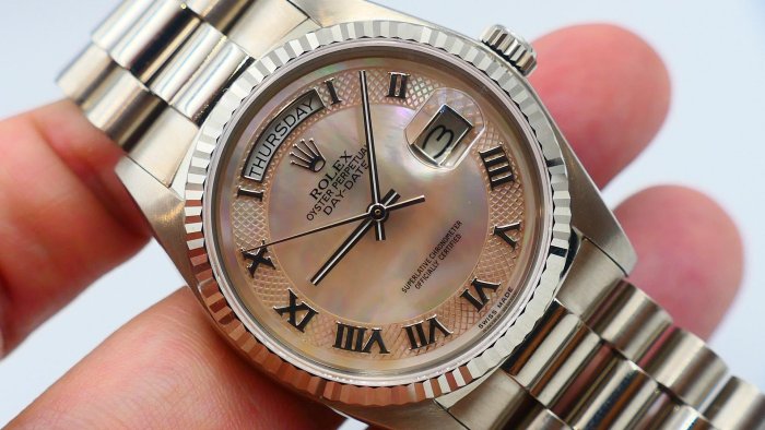 【美好時光】罕見型號勞力士ROLEX 18039白K款Daydate盒單全配特殊面(18038 18238 18239參考)