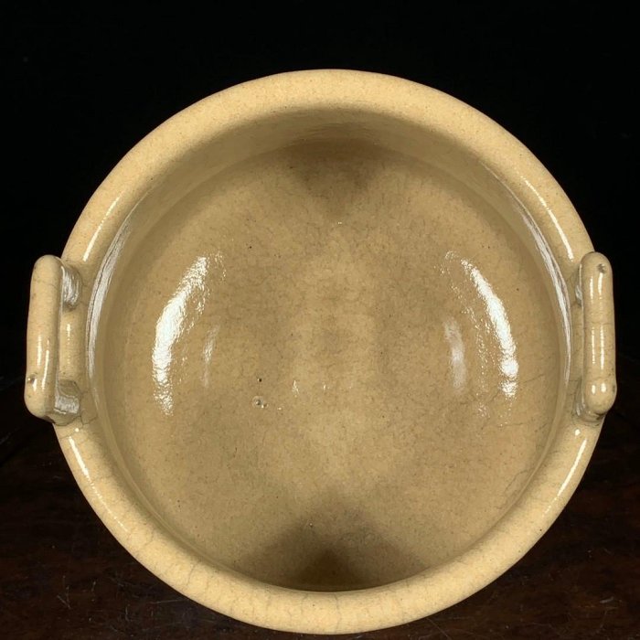 宋哥窯雙耳三足爐，高16直徑15cm，300967 瓷器官窯汝窯【古雲
