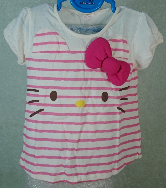 【震撼精品百貨】Hello Kitty 凱蒂貓~童裝 條紋 蝴蝶結