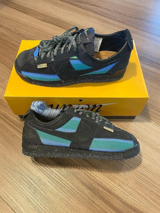 Union x Nike Cortez 黑藍綠 阿甘 經典 休閑滑板鞋 DR1413-001【ADIDAS x NIKE】