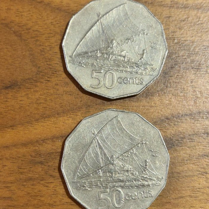 H2Shop】斐濟Fiji 50分50cents 1975年伊麗莎白二世女王風船圖案