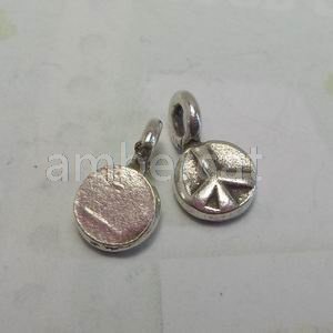 琥珀貓銀飾DIY【925純銀材料配件】墜飾~A0728~PEACE 和平~一個