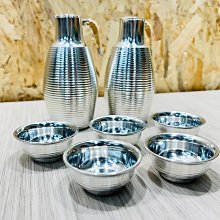 JP.com】日本帶回精緻錫製酒器組徳利お猪口酒壺*2+酒杯*5 錫器木