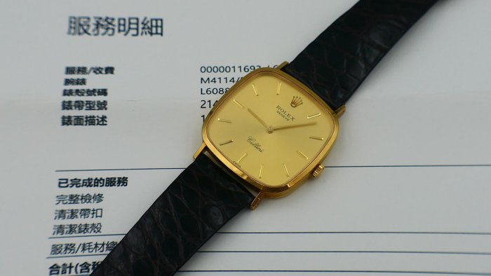 【美好時光】最便宜的男款金錶！ROLEX勞力士4114超薄手上鏈單錶美品勞服保養完成 （ 1803 18038考）