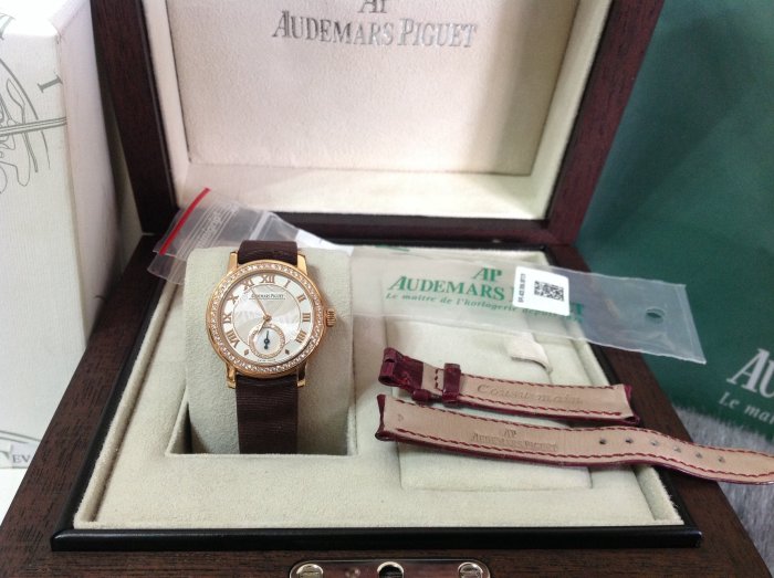 大降價 台灣購買 盒單全 Audemars Piguet 愛彼 AP Jules 玫瑰金 54顆鑽 0.46克拉 手上鍊機械錶