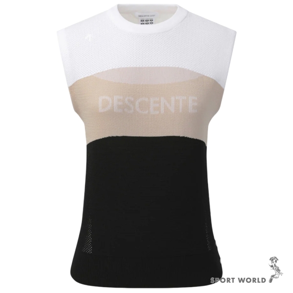 Descente 迪桑特 無袖背心 女裝 針織 拼接 白【運動世界】DR12WFKV22-BWTG