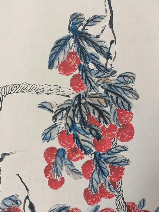 嚴選齊白石創作的荔枝圖中堂畫，附真偽防偽證書，尺寸合適適合收藏荔枝