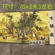 清朝郎世寧百駿圖復刻長卷畫古玩字畫國畫收藏百馬圖家居裝飾手繪工筆