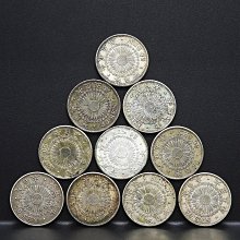 周日結標】(C042-1)=日本大正旭日50錢銀幣=共10枚=總重約101.3g =保真