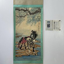 嚴選徐悲鴻精品手繪雙駿馬圖，大四尺中堂字畫，帶裝裱收藏佳作46x38cm