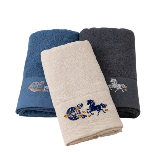 馬上發雙股美國棉繡花毛巾(3條組)｜台灣興隆毛巾製｜蓬鬆柔軟親膚｜高吸水快乾居家必備 厚款