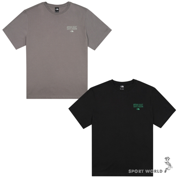 The North Face 北面 短袖上衣 男裝 印花 棉質 灰/黑【運動世界】NF0A8GW00UZ/NF0A8GW0JK3