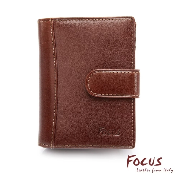 【寧寧小舖】台中35年老店 Focus 富可仕 咖啡色原皮 壓扣式牛皮中夾 FTC-3367 男中夾 女中夾