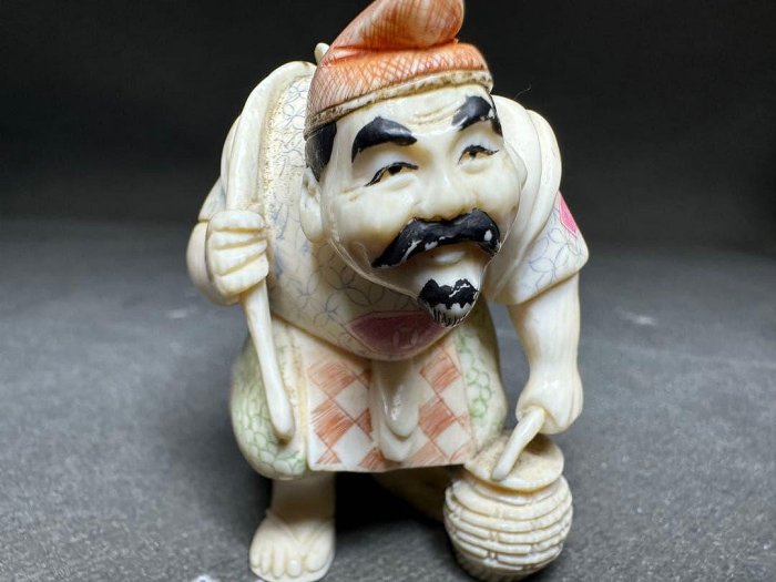 極上七福神擺飾根付印籠天然素材古董擺飾古美術品| Yahoo拍賣