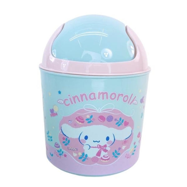 【震撼精品百貨】大耳狗 Cinnamoroll~日本Sanrio三麗鷗 大耳狗桌上型平衡蓋垃圾桶(藍粉蝴蝶結)*99735